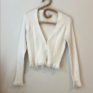 For Love And Lemons Cream Ribbed Knitwear